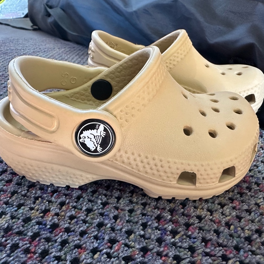 CROCS Tan Sandals with Perforated Design and Rotatable Heel Strap